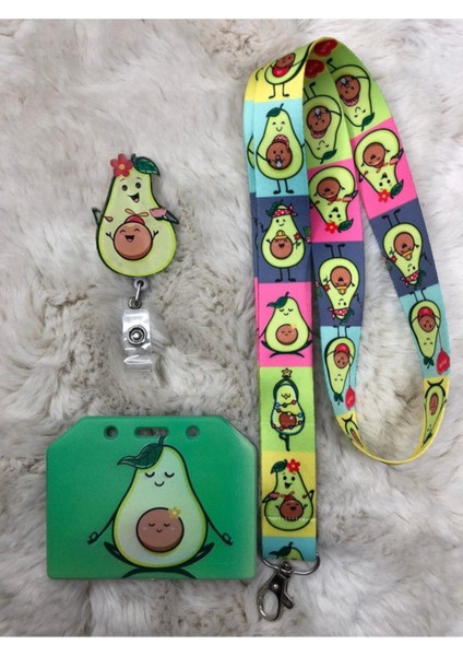 Avakado Boyun Askısı Yoyo ve Yan Kartlık Set