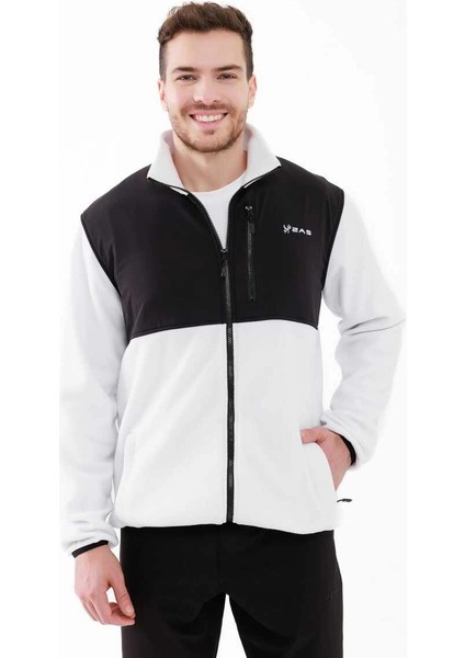 Cliff Erkek Parçalı Ince Polar Sweatshirt Beyaz