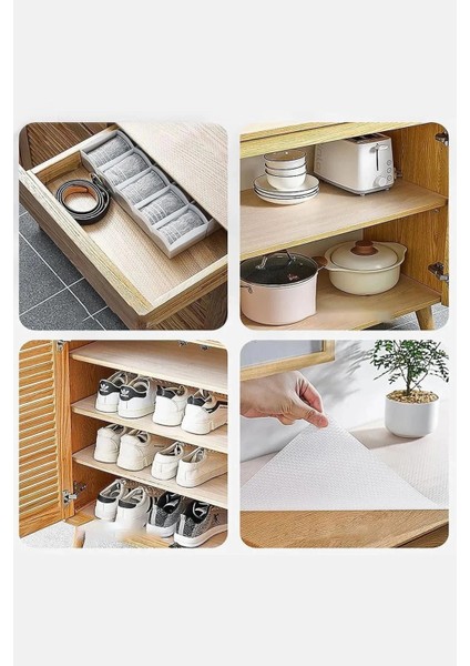 ( 3 Adet ) Çok Amaçlı Pratik Kaydırmaz 45 cm x 3 Metre Raf Örtüsü (Mutfak-Dolap Içi-Buzdolabı ) modelleri