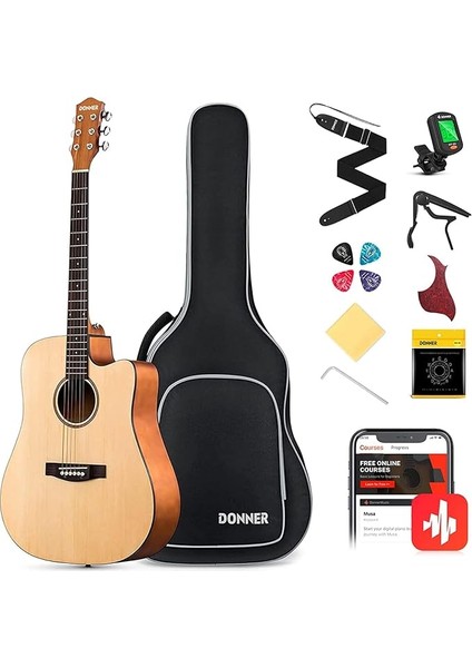 DAD-140C Dreadnought Akustik Gitar Paketi (Natural)