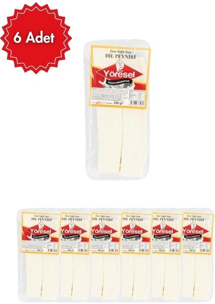 Dil Peyniri 250 gr x 6 Adet – Doğal, Tam Yağlı, Lif Lif Ayrılan El Yapımı Peynir