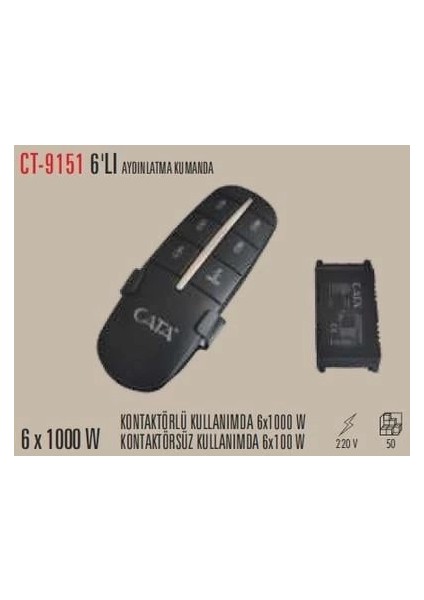 Cata Ct 9151 6X1000 W 6 Lı Aydınlatma Kumandası fiyatları