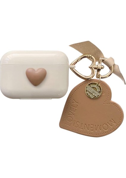 Airpods Pro Için Kılıf Süslü Kalp Desenli Kahverengi [airpods Pro ile Uyumlu Kılıf - Kahverengi]
