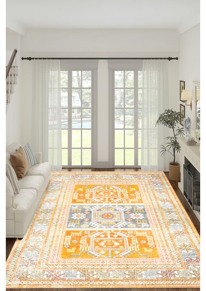 Yeni Desen Yıkanabilir Kaymaz Tabanlı Bohem Tarz Dijital Baskı Salon Halısı, Yumuşak Dokulu Lüks Halı Modeli ve 40 x 60 Sarı Renk Dikdörtgen Halı fiyatları