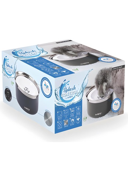 Splash Control Metal Su Kabı 3,7 Litre Black