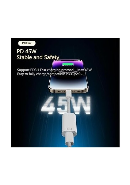 45W Type C To Lightning Kulaklık Dönüştürücü Hızlı Şarj iPhone iPad Macbook Yuva Çevirici Müzik Dinleme Arama Otgklk fırsatları