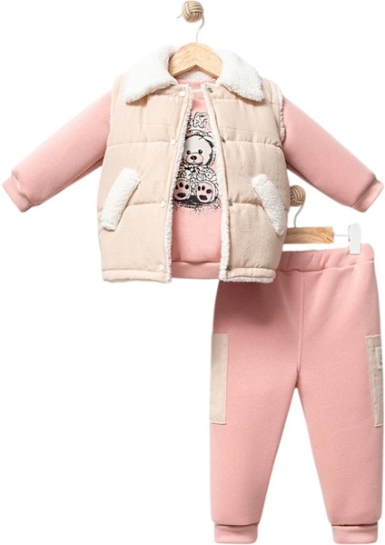 Çiçek Desenli Pileli Kız Takım