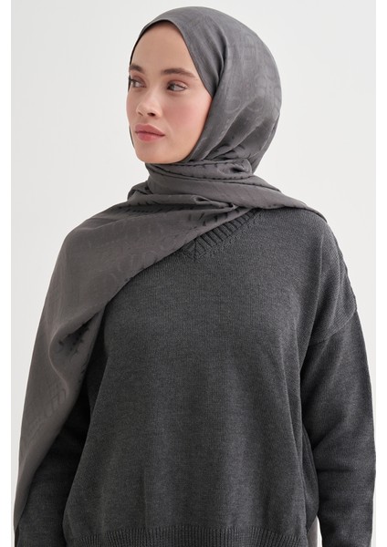 Luxe Desen Liora Pamuk Şal Antrasit fiyatları