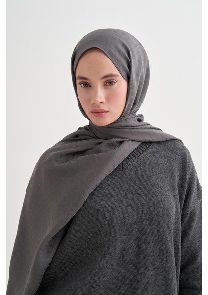 Luxe Desen Liora Pamuk Şal Antrasit fırsatları