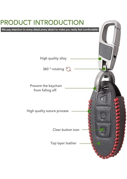 Deri Anahtar Kılıfı (Nissan Qashqai, x Trail, Pathfinder ile Uyumlu) indirimleri