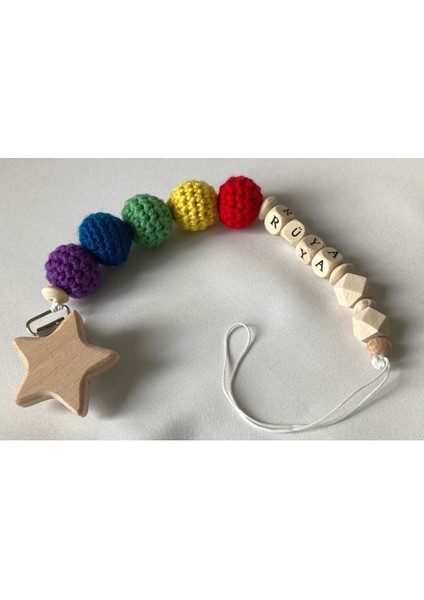 Isimli Emzik Zinciri Doğal Ahşap Emzik Askısı Doğal Emzik Klipsi modelleri