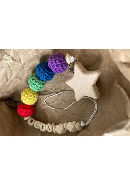 Isimli Emzik Zinciri Doğal Ahşap Emzik Askısı Doğal Emzik Klipsi fırsatları