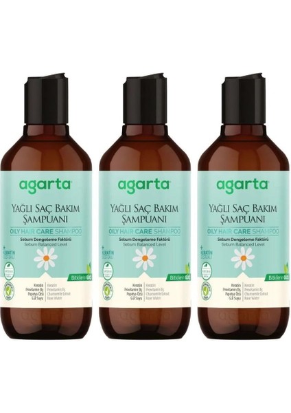 Doğal Şampuan Yağlı Saç Bakımı Için 400 ml 3 Adet
