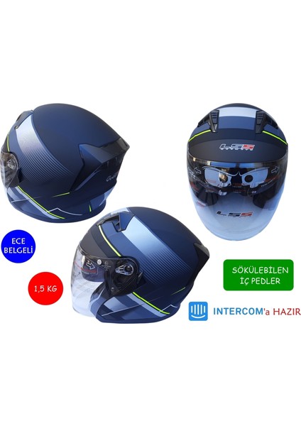 Çenesiz Vizörlü Kask Mat Siyah Gri M Beden