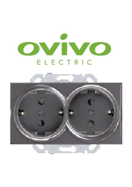 Füme Ikili Topraklı Piriz Çerçevesiz Grano - Priz ve Anahtar Için Uyumlu Çerçeve fiyatları