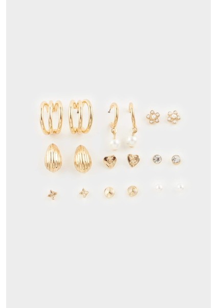 Kadın 9'lu Gold Küpe F7668AXNS