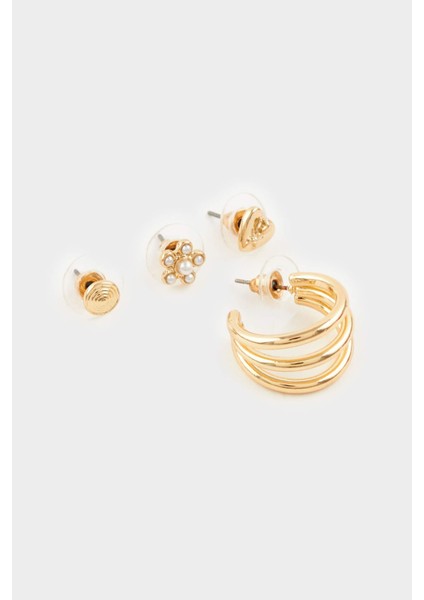 Kadın 9'lu Gold Küpe F7668AXNS fiyatları