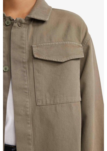 Erkek Çocuk Oversize Geniş Kalıp Polo Yaka Uzun Kollu Gömlek G3621A825AU fırsatları