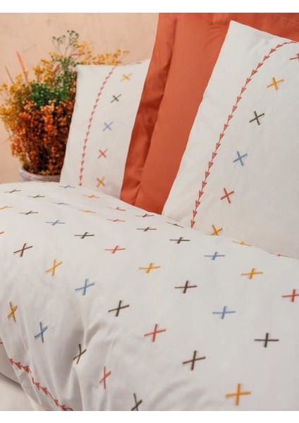 Mulvxurg URG02 Brode Çift Kişilik Nevresim Takımı Joli Kiremit (Mulvix) fiyatları