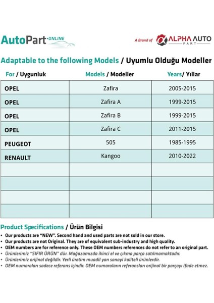 Opel, Peugeot, Renault Için Izolasyon, Keçe Klipsi- 100'LÜ fırsatları