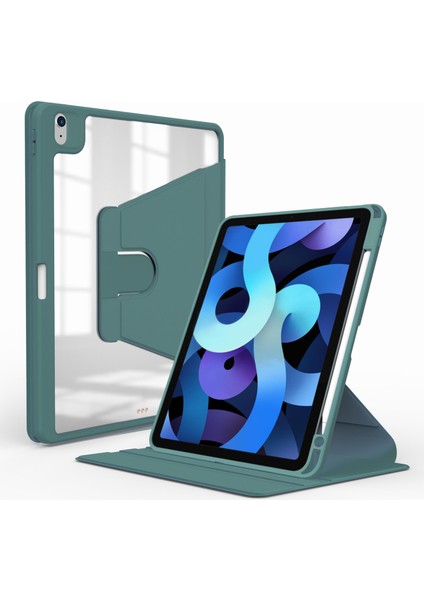 iPad Air 5. Nesil 2022 10.9" M1 Uyumlu Kılıf 360° Dönebilen Kalem Bölmeli Standlı Akıllı Kapak