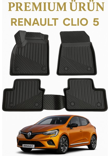 Renault Clio 5 3D Uyumlu Oto Paspas Premium