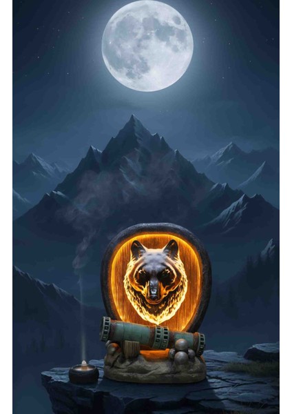 Kurt Figürlü Şahi Topu Işıklı Konik Tütsülük