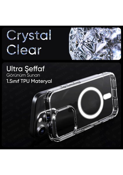 apple iPhone 17 Uyumlu Magsafe Şarj Özellikli Şeffaf Sert Pc Sararmaz Telefon Kılıfı fiyatları