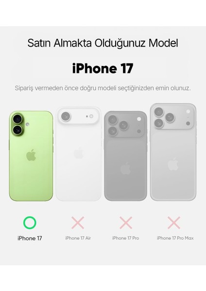 apple iPhone 17 Uyumlu Magsafe Şarj Özellikli Şeffaf Sert Pc Sararmaz Telefon Kılıfı