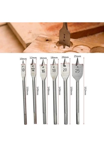 6 Parça Tahta Ahşap Oyma Yaprak Matkap Ucu Seti