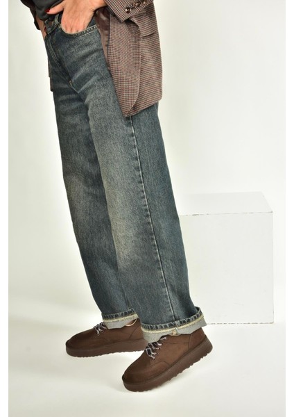 V602045402 Kahverengi Süet Süet Kalın Tabanlı Günlük Kadın Ayakkabı fiyatları