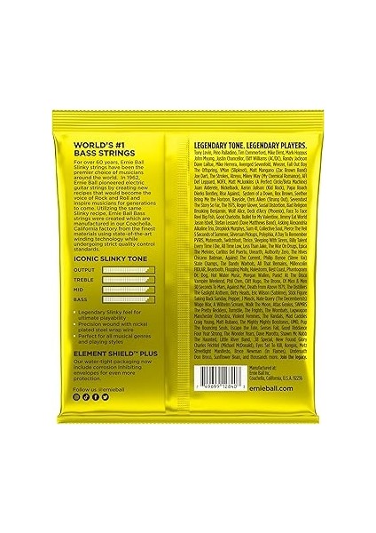 Ball Beefy Slinky Elektronik Bas Gitar Telleri, Kalınlık 65-130 modelleri