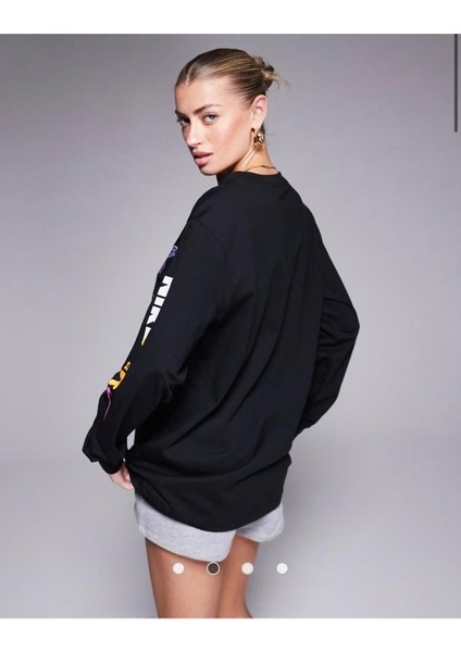 Sportswear Essentials ''air Max Wav Grahics'' Long-Sleeve Uzun Kollu Siyah Kadın T-Shirt fırsatları