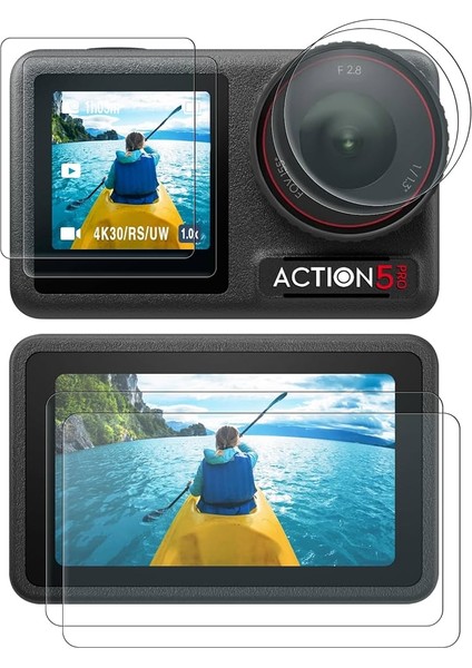 Dji Osmo Action 5 Pro Cam Ekran Koruyucu 3 Lü 2 Set