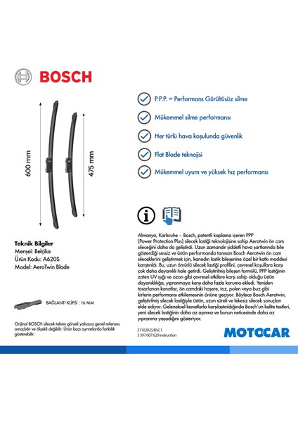 Aerotwin Silecek Seti [600/475 mm] (Volkswagen Passat B7 Alltrack (2012<>2014) fiyatları