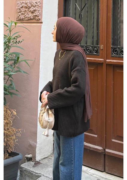 Geniş Kollu Kazak Acı Kahverengi fiyatları