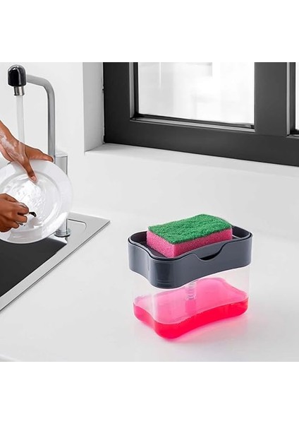 Org-98 Deterjan Hazneli Pompalı Süngermatik - Sıvı Sabunluk Deterjanlık Antrasit fiyatları