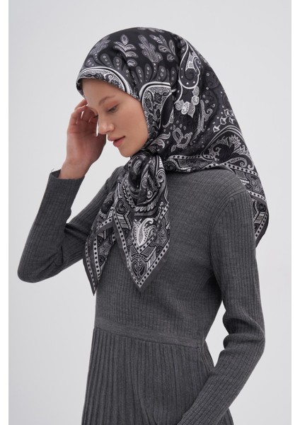 Emera Siyah Mulbary Ipek Eşarp