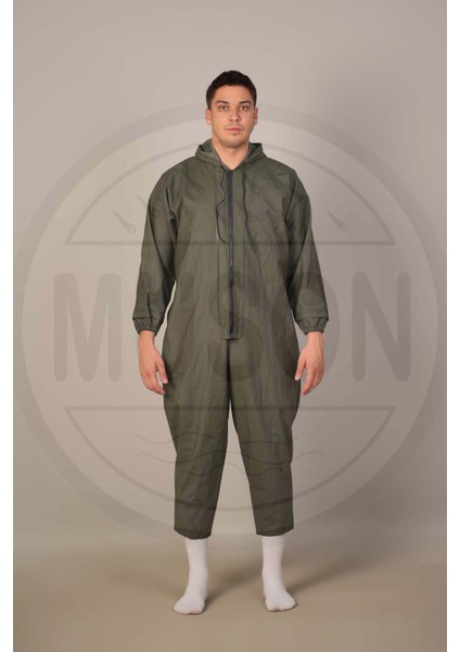 Su Geçirmez Boy Tulum Yağmurluk – Haki | Fermuarlı, Kapüşonlu, Rüzgar ve Yağmur Geçirmez Tek Parça Koruyucu Giysi – Balıkçılık, Tarım, Araç Yıkama ve Arazi Ilaçlama Için Dayanıklı