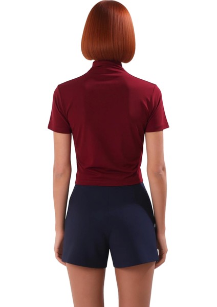 Fitted Dik Yaka Kısa Kollu Esnek Örme Bluz Yazlık Günlük Seçkin Malzeme Uzun Ömürlü fırsatları