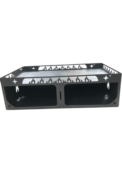 FS-107-A Alev Desenli Lazer Kesim 60*90 Odunluklu Soba Altlığı