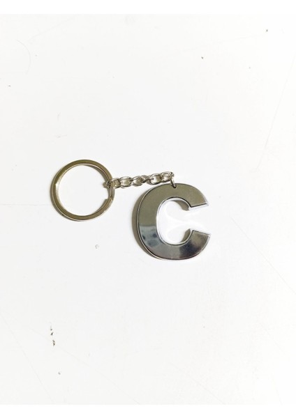 C Harfi Plastik Krom Kaplama Anahtarlık- Harf Çanta Süsü modelleri