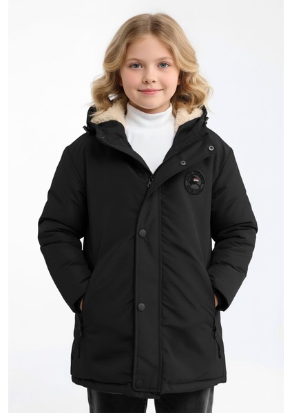 İçi Kürklü Su ve Rüzgar Geçirmez Kapüşonlu Kız Çocuk Mont modelleri