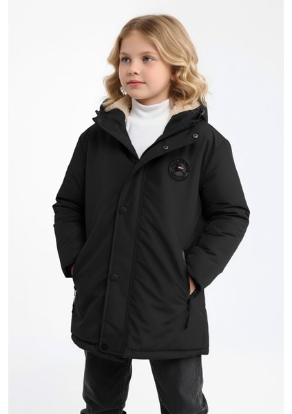 İçi Kürklü Su ve Rüzgar Geçirmez Kapüşonlu Kız Çocuk Mont fırsatları