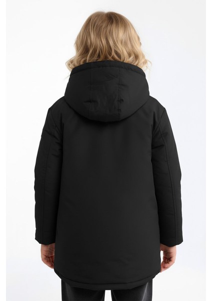 İçi Kürklü Su ve Rüzgar Geçirmez Kapüşonlu Kız Çocuk Mont indirimleri