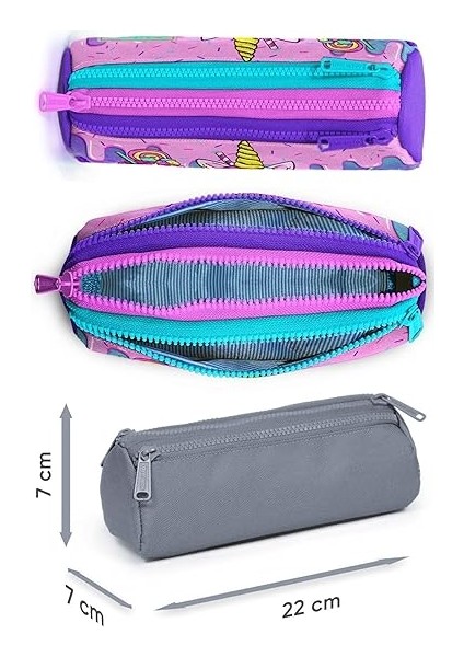 High Pembe Mor Dondurma Üç Bölmeli Kalem Çantası - Kız Çocuk fiyatları