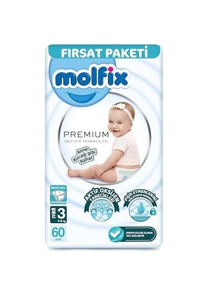 Molfix Oks Midi 60'lı Bebek Bezi