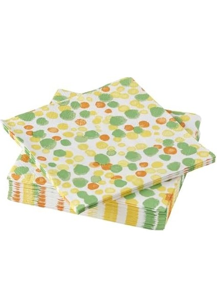 Ikea Tjärlek Desenli Peçete, Noktalı-Çok Renkli, 24X24 Cm, 30 Adet