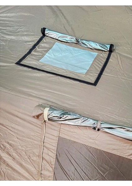 210D Oxford Soba Baca Çıkışlı Şişme Çadır 290X290XH220 Haki + Pompa Dahil modelleri