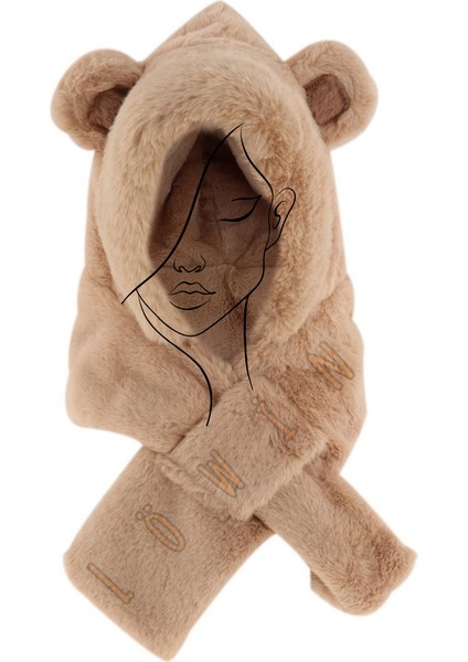 Peluş Kış Şapkası | Kulak Koruma Şapka & Boyunluk Şal İkisi Bir Arada | Sıcacık ve Yumuşacık